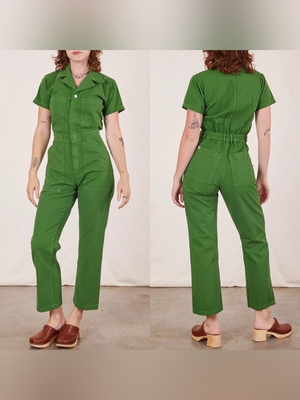 Big Bud Press Bright Green Short-Sleeve Jumpsuit Lawn Green XXS